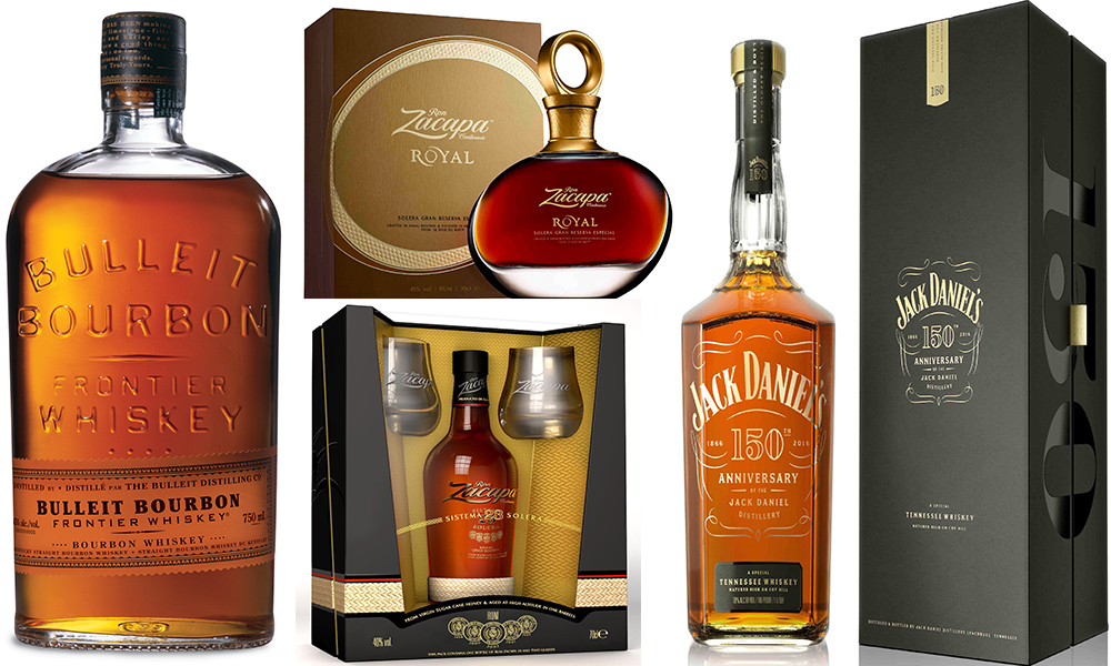 bourbon bulleit whiskey rum zacapa royal bottle e diageo reserva jackdaniels whiskey