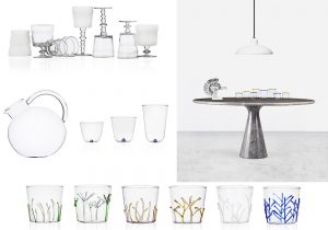 ichendof table composit Bianca caraffa Bouquet bicchieri Bambu e Sorso e Greenwood