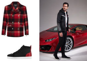 Giaccone Philipp Plein / stivale Christian Louboutin / look Automobili Lamborghini