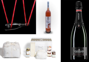 Spumante Progetto Ferrari Maximum blanc de blancs Trentodoc / Cantine Macchie Santa Maria Rosato dell'Irpinia 'Ophelia' / Panettone traditional e gift box di Pasticceria Marchesi 1824