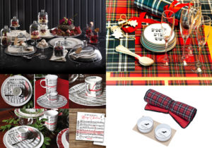 Set Patisserie di Nude / Tovagliette Scot in vendita da Moroni Gomma / Set Tazzine e Piattini Musica 'Vivaldi' di Taitù Milano / ciotoline e tovaglietta Rubner Haus & Poldo Dog Couture