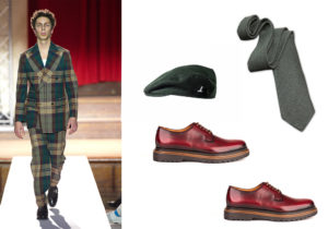 look Vivienne Westwood / cappello Meulbauer / cravata Fiorio / scarpe Brimarts