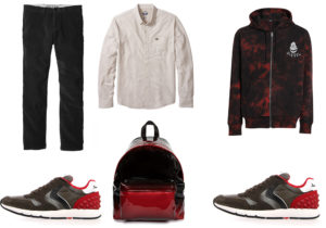 pantaloni e camicia Dockers / felpa Diesel / scarpe Voile Blanche / zaino Eastpak