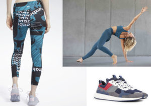 Leggings e sneakers di Reebok / Top e leggings della linea Yoga di Ecoalf / snekars di Moa Master of Arts