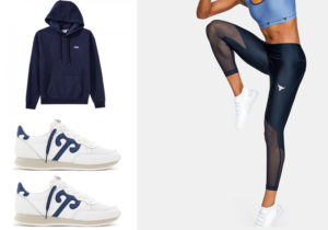 Felpa di Fila / snekaers di Wushu / top e leggings di Under Armour