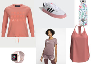 Felpa di Peak Performance / sneakers Adidas Originals / bottiglia di 24Bottles / Smartwatch di Apple / T-shirt e short di Nike / top di Odlo