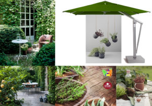 Collezione 'Vigna' outdoor di Magis / Vasi per Erbe di Rig Tig per Schonuber / Umbrella da esterno di Poggesi / kit profumato di natura 'the young farmer' visto su piantinedaorto.it / set da giardinagio di Rig Tig per Schonuber