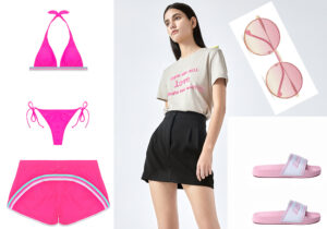 boxer mare e bikini Sundek / total look Miss Sixty / occhiali LiuJo / ciabattine Lotto