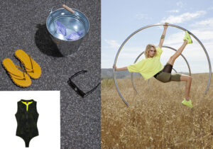 ciabattine mare di Fabio Rusconi / costume Sundek / total look Puma x Cara Delevingne