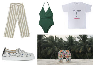pantaloni Re-Ash / costume COS / snekaers e T-Shirt L'Arabesque / ciabattine L.A. Water