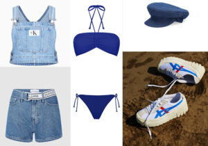 top e short denim CKJ Calvin klein Jeans / bikini Primark / cappello Borsalino / sneakers 'Delegation Chunk' di Onitsuka Tiger