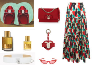 Ballerine, borsetta e portachiavi di Ferragamo interpretate dall'artista Ruth Van Beek / gonna di LDoubleJ / occhiali DSquared2 by Marcolin / profumi Tom Ford Signature 'Costa Azzurra'