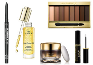 Rimmel Matita Scandal Eyes Exaggerate / Nuxe Super Serum / Max Factor Nude Palette Matte Sands / Transformative Thermal Mask di Renutritiv / intenso eyeliner by Layla Cosmetics