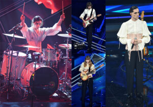 Il Gruppo dei Maneskin in total look Etro