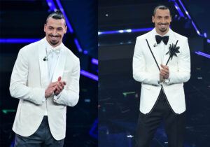 Zlatan Ibrahimovic in smoking di Brunello Cucinelli e di DSquared2