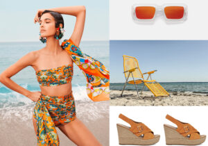 Total look LaDoubleJ - occhiali Retrosuperfuture x County of Milan - sedia a sdraio Spaghetti di Fiam - zeppe Hugg